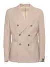 Brando-lubiam Double-breasted Tailored Jacket With Classic Lapel In Beige