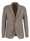 Brando-lubiam Textured Fabric Tailored Blazer With Classic Notch Lapel In Neutral