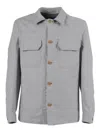 Brando-lubiam Structured Grey Cotton Jacket With Classic Collar And Flap Pockets In Gray
