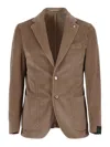 Brando-lubiam Tailored Corduroy Jacket With Classic Lapel And Structured Silhouette In Brown