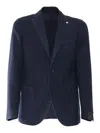 Brando-lubiam Tailored Virgin Wool Jacket With Notched Lapel In Blue