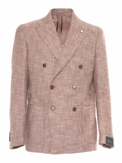 BRANDO-LUBIAM TEXTURED DOUBLE-BREASTED JACKET WITH TAILORED FIT