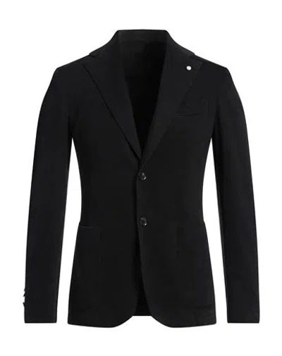 Brando Man Blazer Black Size 44 Modal, Cotton, Elastane