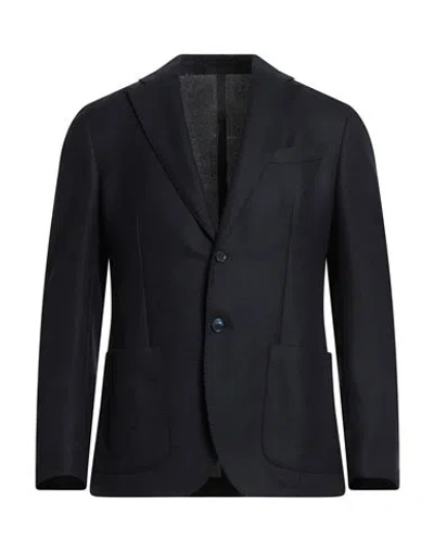 Brando Man Blazer Midnight Blue Size 44 Virgin Wool In Black