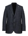 Brando Man Blazer Navy Size 40 Virgin Wool, Polyester In Blue