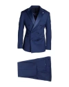 Brando Man Suit Navy Size 44 Virgin Wool, Elastane In Blue