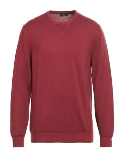 Brando Man Sweater Brick Red Size 44 Virgin Wool