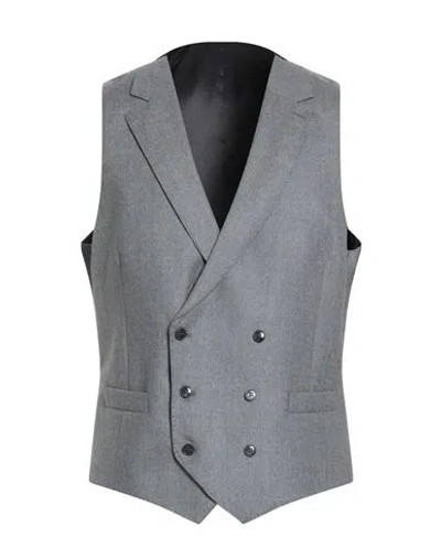 Brando Man Tailored Vest Grey Size 44 Virgin Wool In Gray
