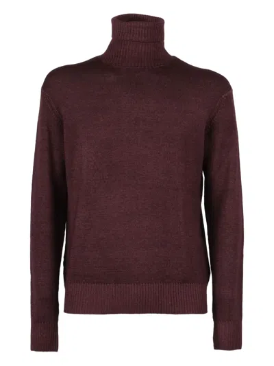 Brando Roll-neck Sweater In Burgundy