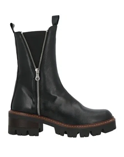 Brando Shoes Woman Ankle Boots Black Size 6 Leather