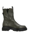 Brando Shoes Woman Ankle Boots Military Green Size 8 Calfskin In Green