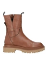 Brando Shoes Woman Ankle Boots Tan Size 7 Calfskin In Brown