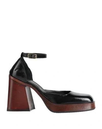 Brando Shoes Woman Pumps Black Size 8 Leather