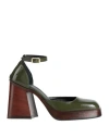 Brando Shoes Woman Pumps Military Green Size 7 Leather