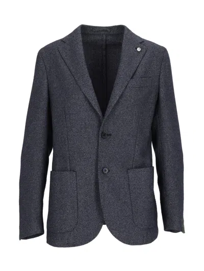 Brando-lubiam Blue Drop S Structured Tailored Blazer In Grey
