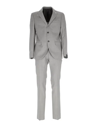 Brando-lubiam Grey Check Suit In Gray