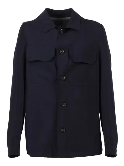 Brando-lubiam Navy Drop S Wool Jacket In Animal Print