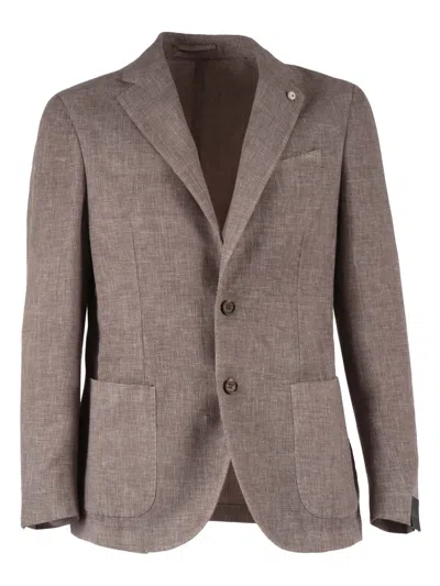 Brando-lubiam Textured Drop S Notch Jacket In Gray