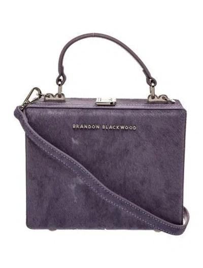 Pre-owned Brandon Blackwood Calf Hair Shoulder Bag In Purple