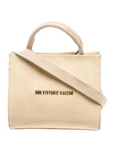 Pre-owned Brandon Blackwood Canvas Crossbody Bag In Neutral