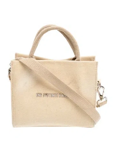 Pre-owned Brandon Blackwood Canvas Crossbody Bag In Neutrals
