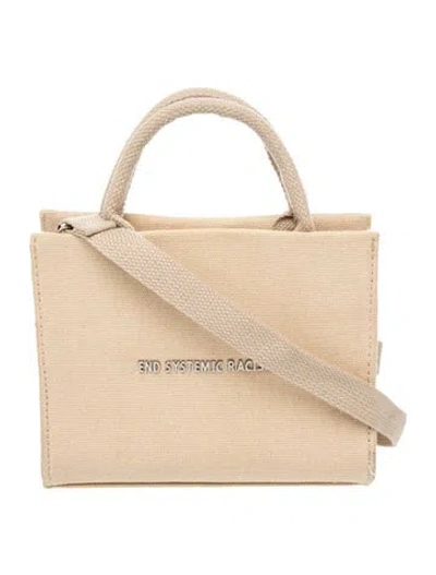 Pre-owned Brandon Blackwood Canvas Shoulder Bag In Neutral
