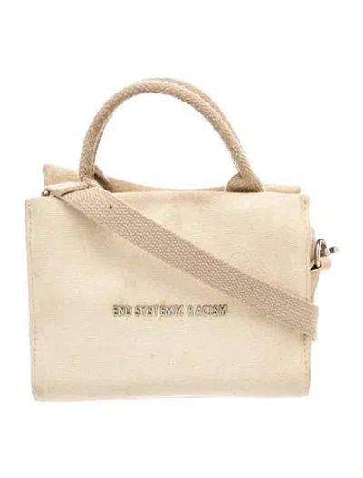 Pre-owned Brandon Blackwood Canvas Shoulder Bag In Neutral