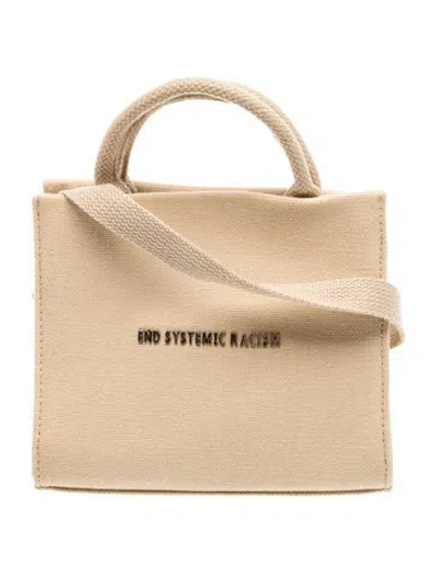 Pre-owned Brandon Blackwood Canvas Shoulder Bag In Neutral