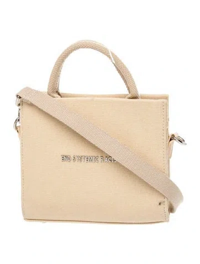 Pre-owned Brandon Blackwood Canvas Shoulder Bag In Neutrals