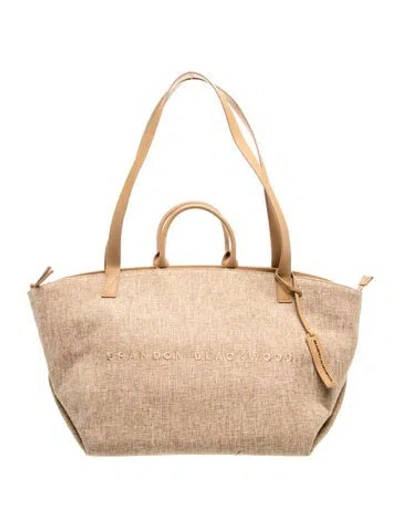 Pre-owned Brandon Blackwood Canvas Shoulder Bag In Neutrals