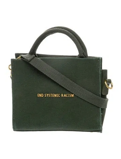 Pre-owned Brandon Blackwood Canvas Top Handle Bag In Green