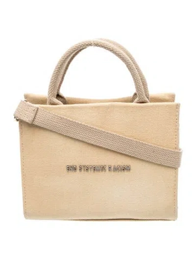 Pre-owned Brandon Blackwood Canvas Top Handle Bag In Neutral
