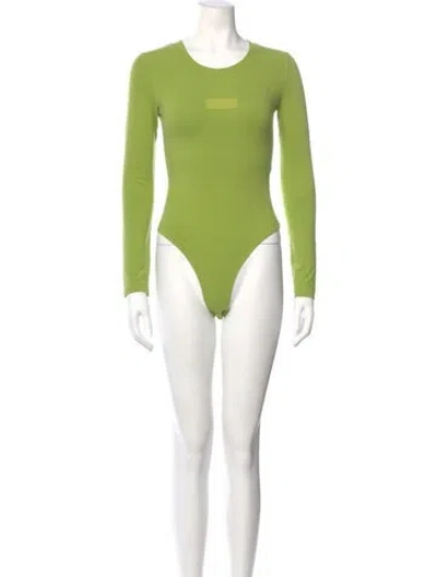 Pre-owned Brandon Blackwood Crew Neck Long Sleeve Bodysuit In Green