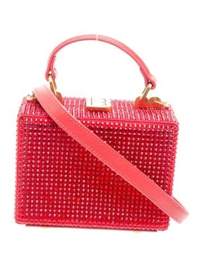 Pre-owned Brandon Blackwood Crystal Crossbody Bag In Red
