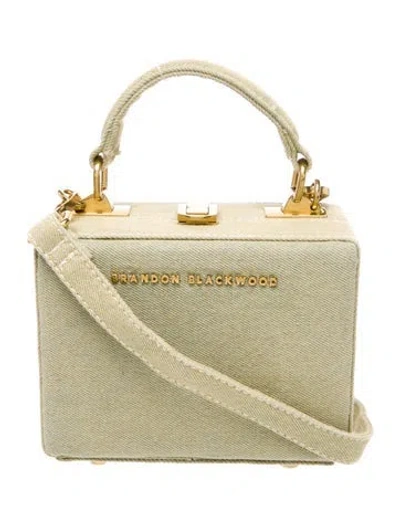 Pre-owned Brandon Blackwood Denim Bucket Bag In Green