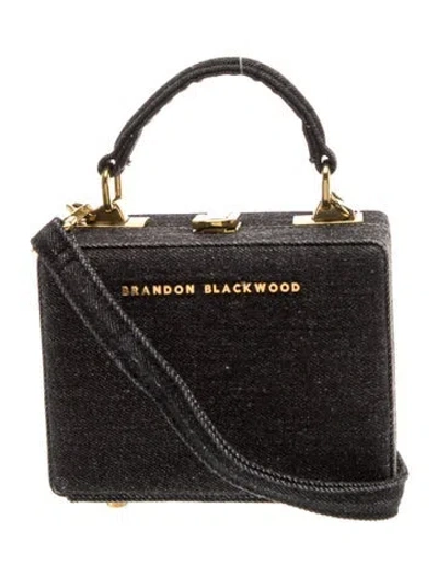 Pre-owned Brandon Blackwood Denim Crossbody Bag In Gray