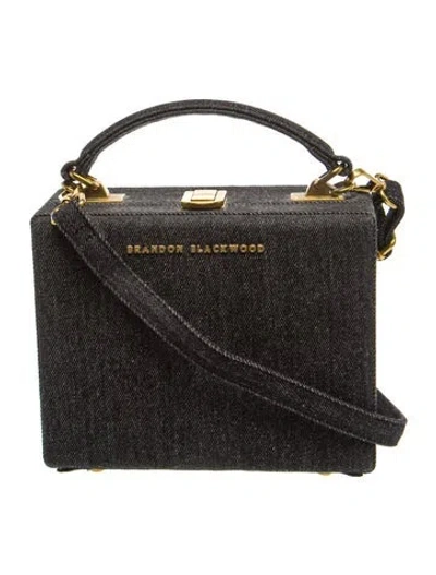 Pre-owned Brandon Blackwood Denim Top Handle Bag In Black