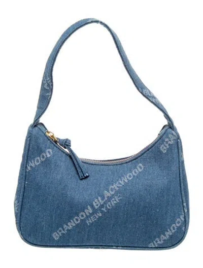 Pre-owned Brandon Blackwood Denim Top Handle Bag In Blue