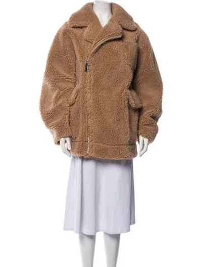 Pre-owned Brandon Blackwood Faux Fur Coat In Brown