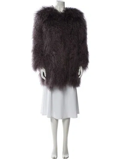 Pre-owned Brandon Blackwood Faux Fur Coat In Gray