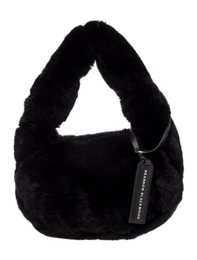 Pre-owned Brandon Blackwood Faux Fur Shoulder Bag W/ Tags In Black