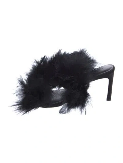 Pre-owned Brandon Blackwood Fur Gladiator Sandals W/ Tags In Black