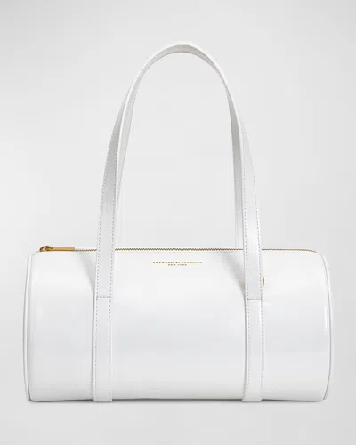 Brandon Blackwood Large Duffel Leather Shoulder Bag In White