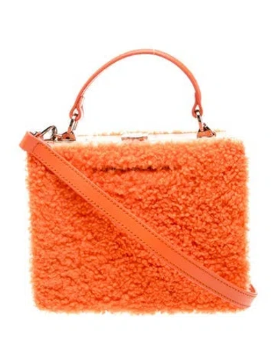 Pre-owned Brandon Blackwood Leather Bucket Bag In Orange