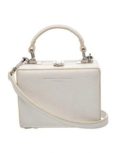 Pre-owned Brandon Blackwood Leather Crossbody Bag In White