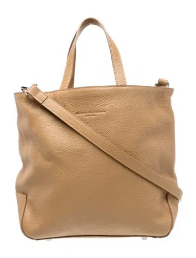 Pre-owned Brandon Blackwood Leather Messenger Bag In Neutral