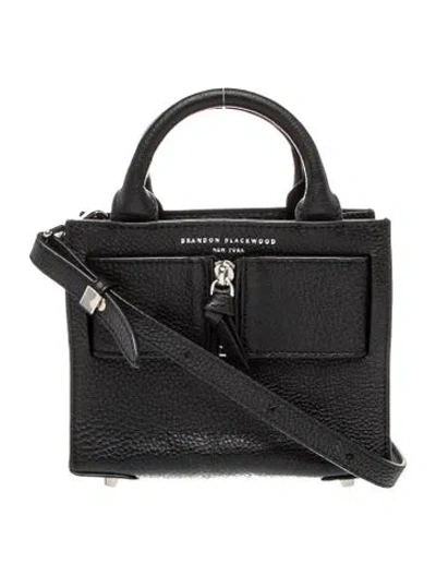 Pre-owned Brandon Blackwood Leather Shoulder Bag In Black