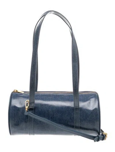Pre-owned Brandon Blackwood Leather Shoulder Bag In Blue
