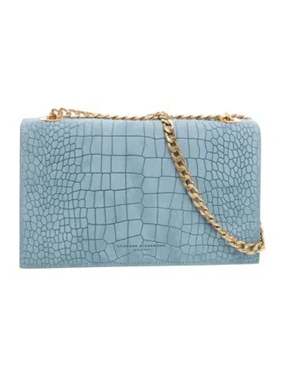 Pre-owned Brandon Blackwood Leather Shoulder Bag In Blue