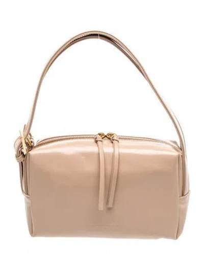 Pre-owned Brandon Blackwood Leather Shoulder Bag In Neutrals